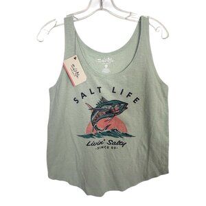 Salt Life Women’s Epic Tuna Tank Top Fresh Mint New